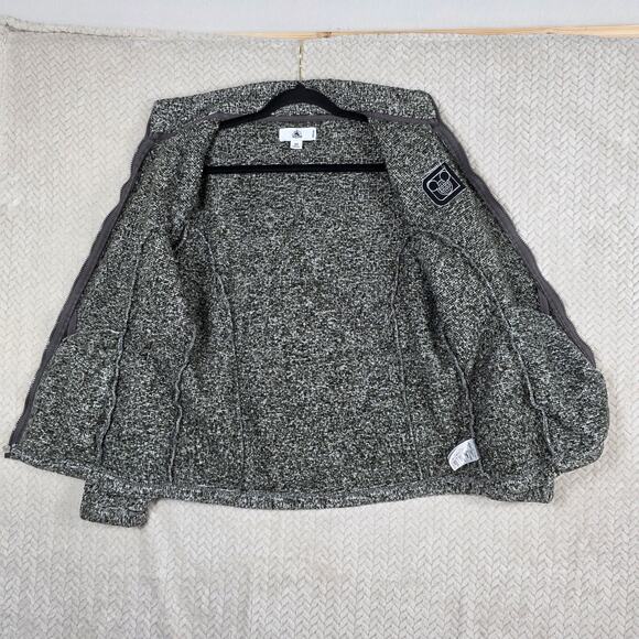 Disney Jacket Womens M Black and White Sherpa Fleece Full Zip Mickey Globe Patch - Picture 3 of 12